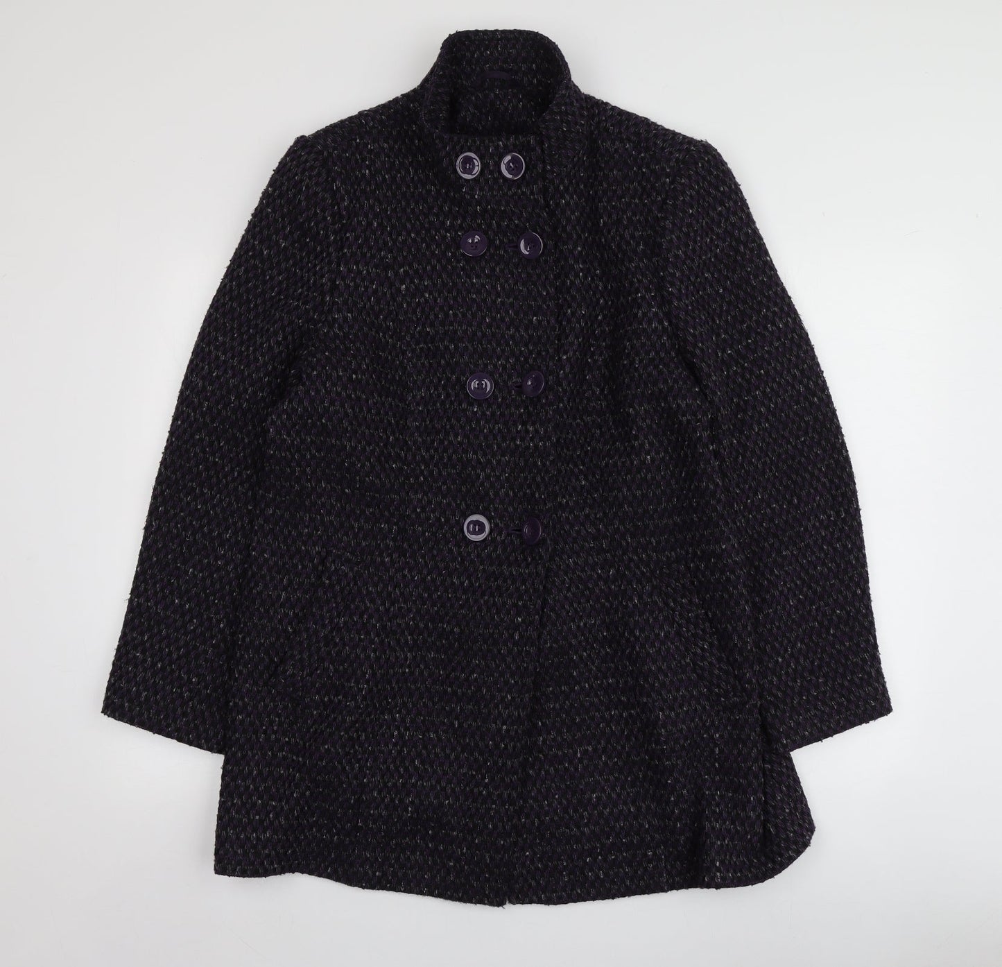 EWM Womens Purple   Overcoat Coat Size S