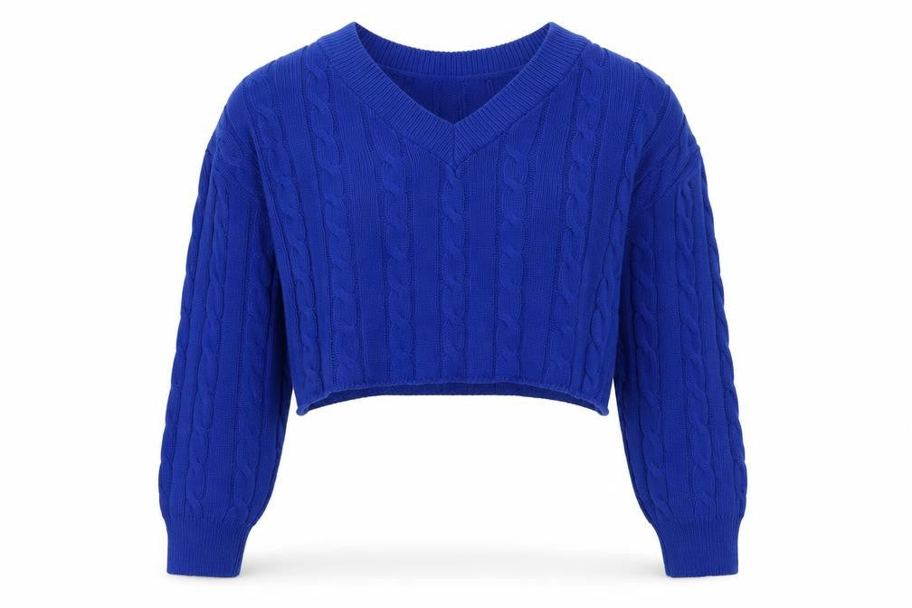 Primark Womens Blue V-Neck  Acrylic Pullover Jumper Size M