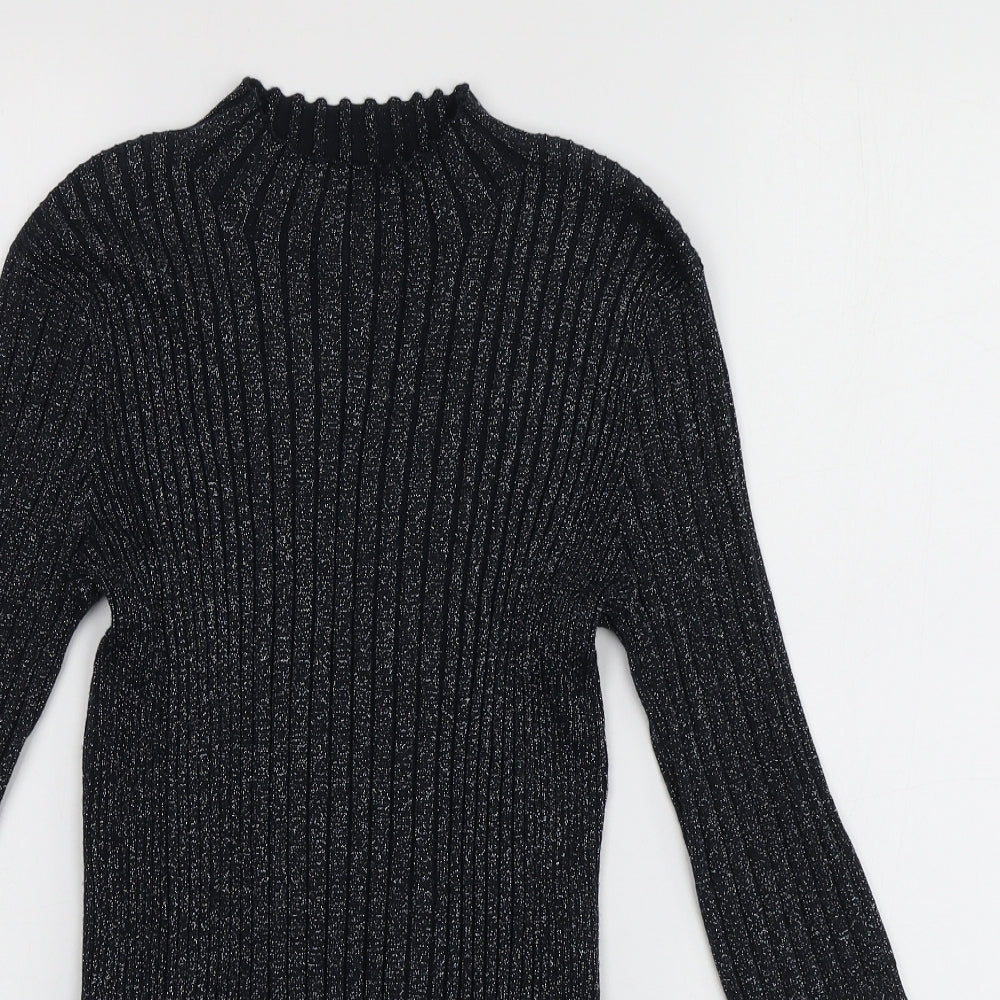 Atmoshpere Womens Black High Neck  Viscose Pullover Jumper Size 10
