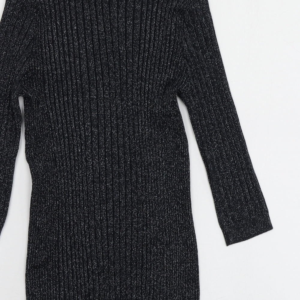 Atmoshpere Womens Black High Neck  Viscose Pullover Jumper Size 10