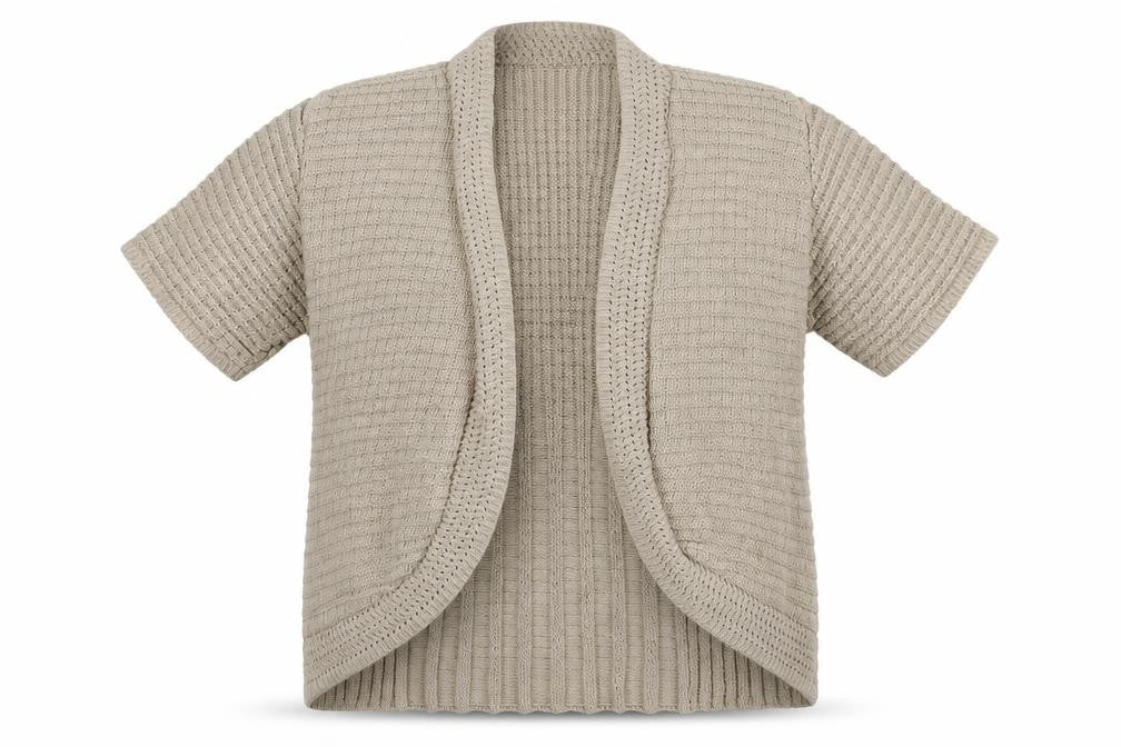 Pure&Natural Womens Beige V-Neck  Cotton Shrug Jumper Size L