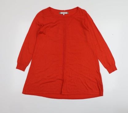 Principles Womens Orange Round Neck  Polyester Pullover Jumper Size 8