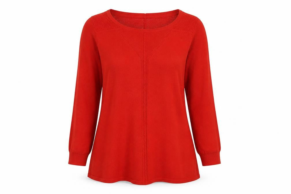 Principles  Womens Orange Round Neck  Polyester Pullover Jumper Size 8