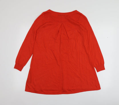 Principles Womens Orange Round Neck  Polyester Pullover Jumper Size 8