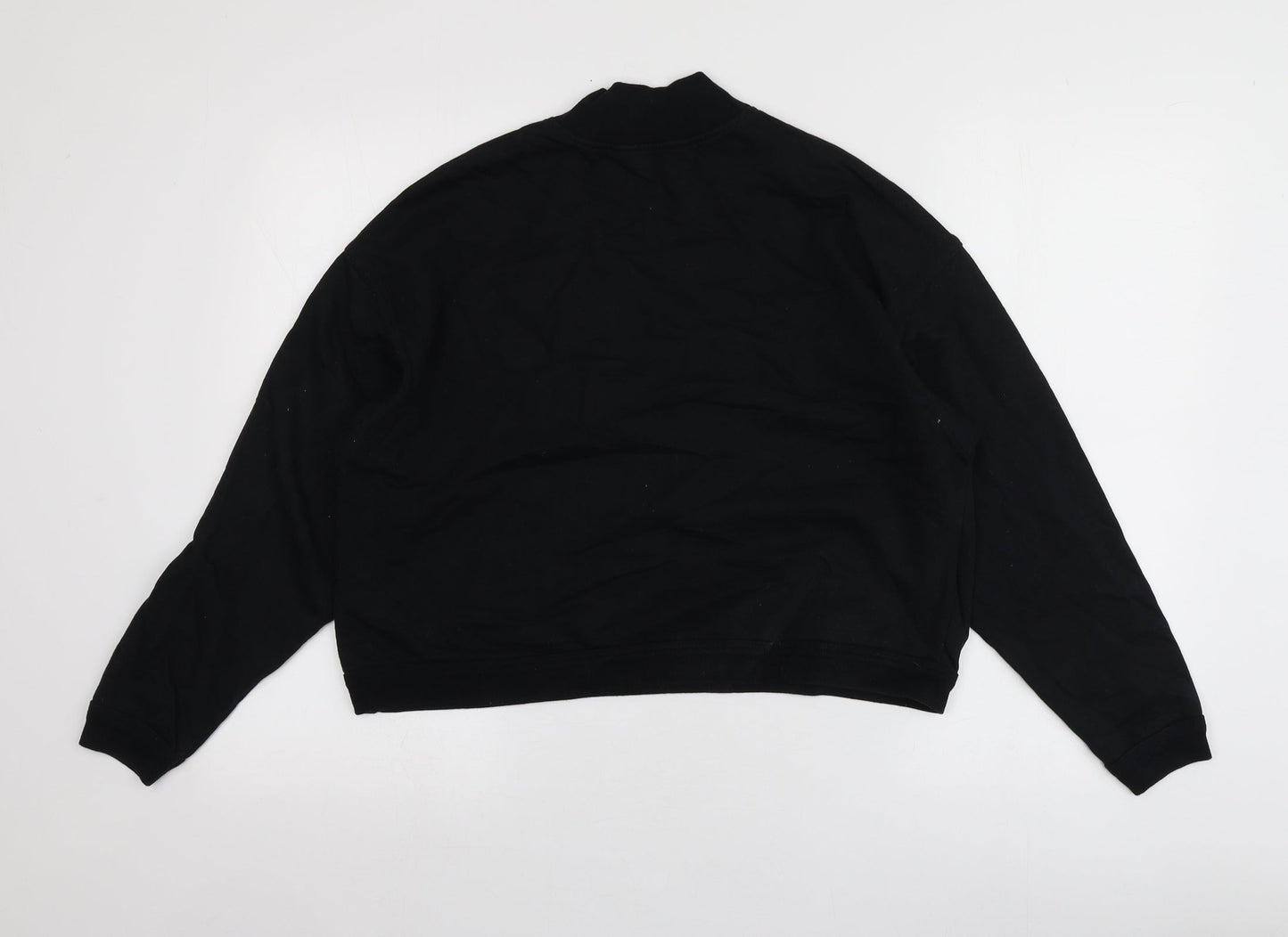St Michael Womens Black Geometric 100% Cotton Pullover Sweatshirt Size 10