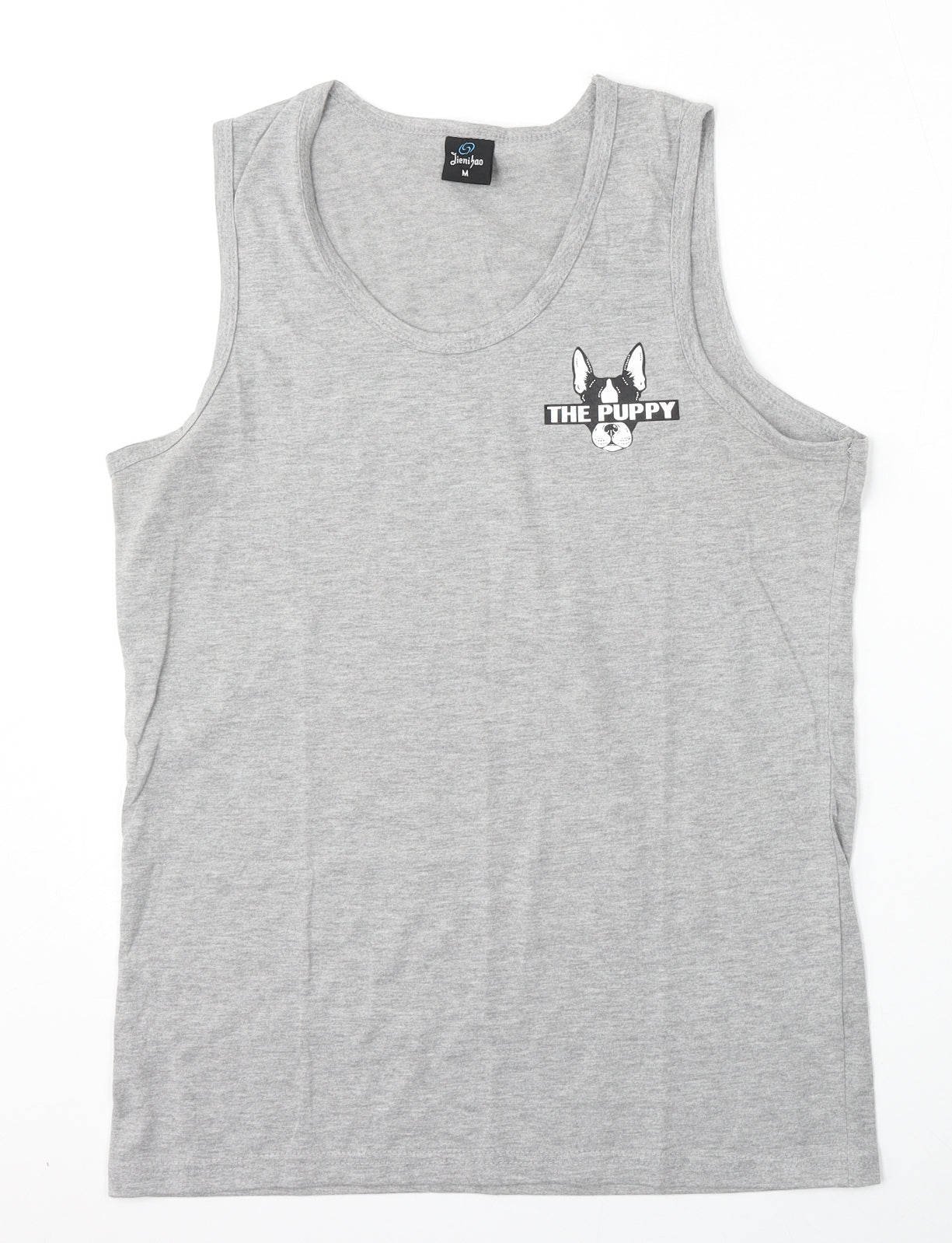 Jienihao Womens Grey  Cotton Basic Tank Size M Round Neck
