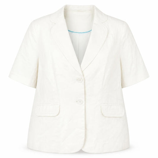BM Collection Womens Beige  Linen Jacket Blazer Size 20