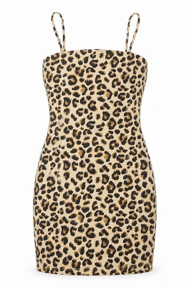 H&M Womens Multicoloured Animal Print Cotton Bodycon  Size 2  Round Neck