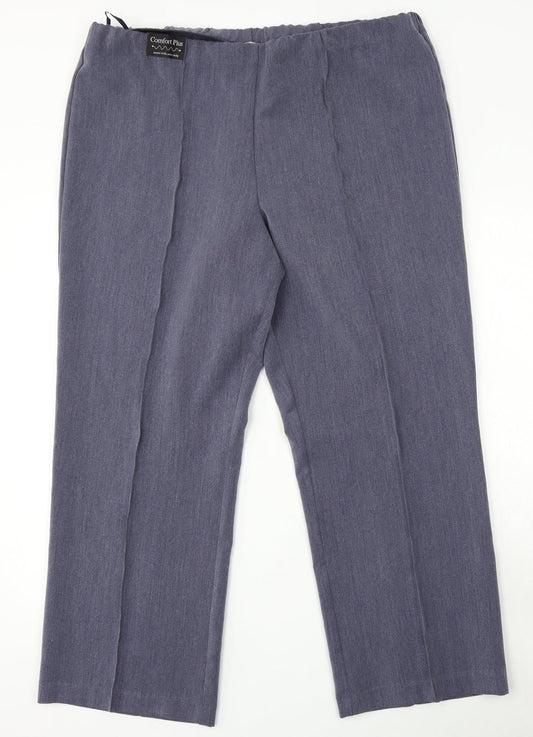 Classic Womens Blue  Polyester Trousers  Size 18 L27 in Regular
