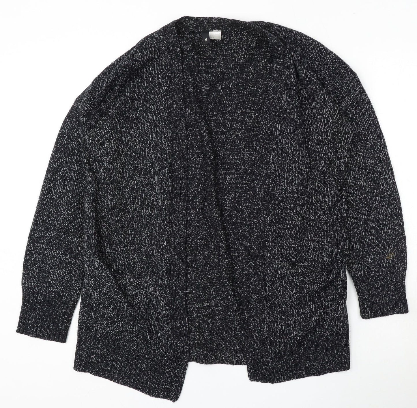 Divided by H&M Womens Grey V-Neck  Acrylic Cardigan Jumper Size S