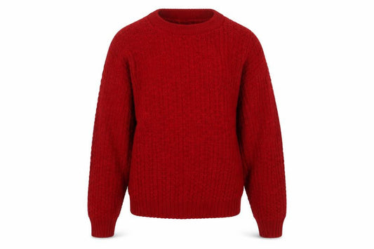 Preworn Mens Red Round Neck  Acrylic Pullover Jumper Size M