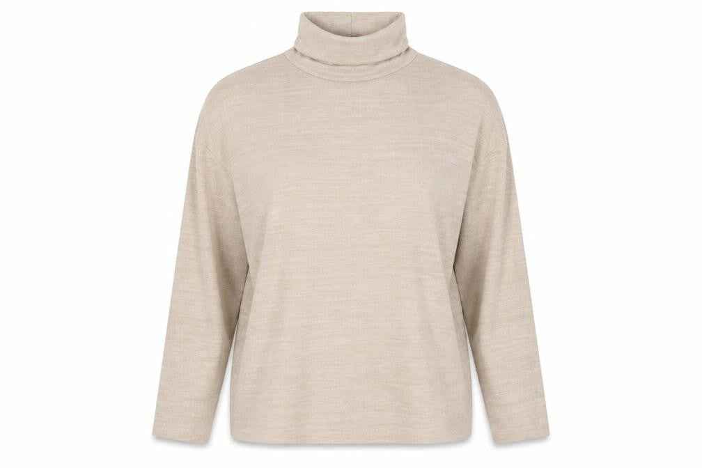 H&M Womens Beige Mock Neck  Viscose Pullover Jumper Size L
