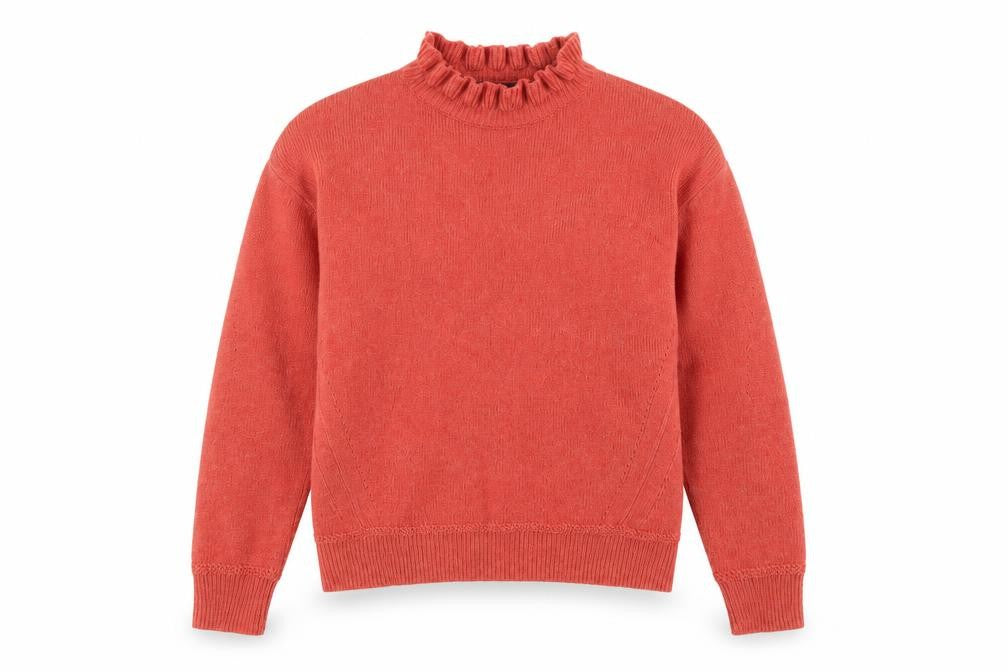 Marks & Spencer Womens Red Mock Neck  Acrylic Pullover Jumper Size XS