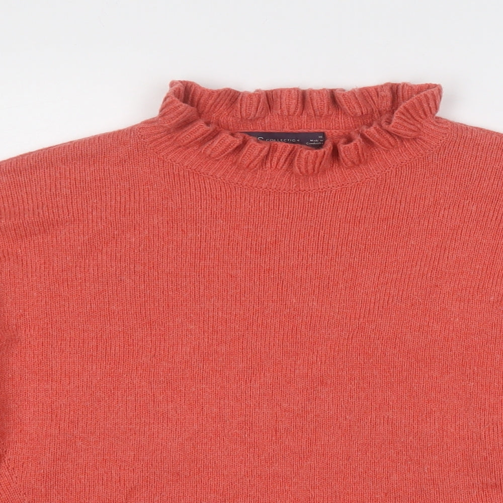 Marks and Spencer Womens Red Mock Neck  Acrylic Pullover Jumper Size XS