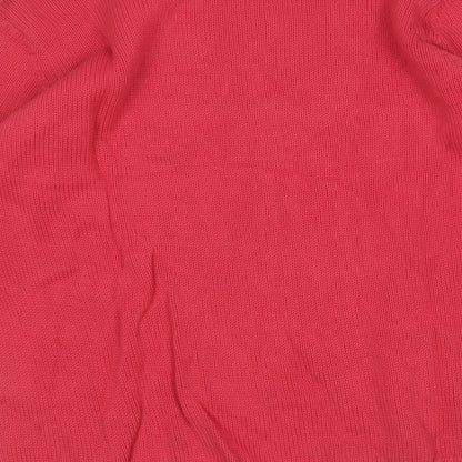Bonmarché Womens Pink Round Neck Cotton Pullover Jumper Size L
