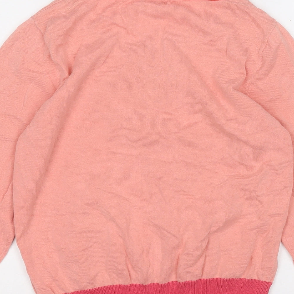 Monsoon Womens Pink Round Neck  Acrylic Cardigan Jumper Size S