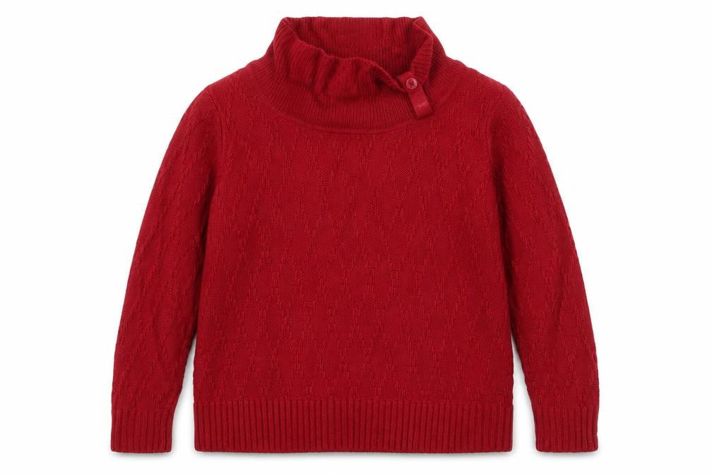 Bonmarché Womens Red Mock Neck Acrylic Pullover Jumper Size L
