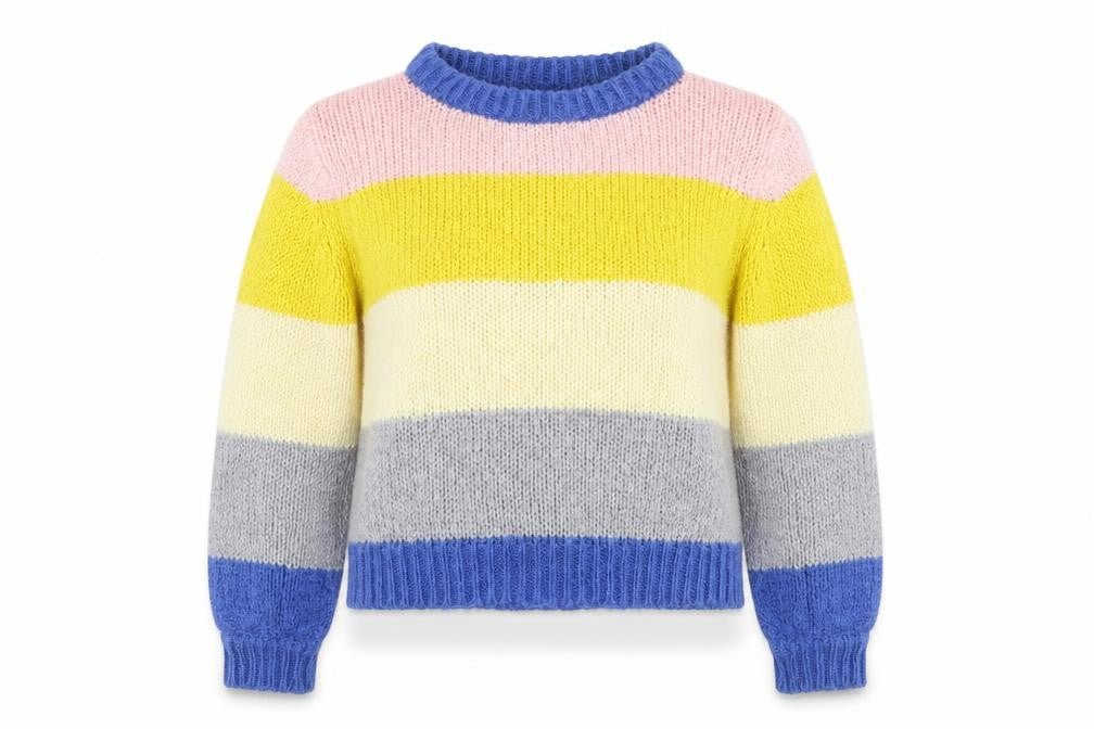 Sweewe Womens Multicoloured Crew Neck Striped Acrylic Pullover Jumper Size S
