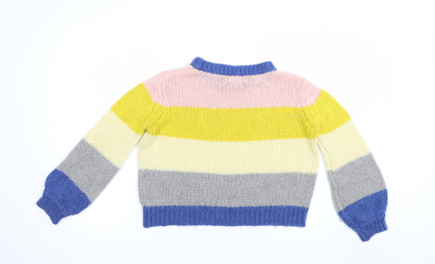 Sweewe Womens Multicoloured Crew Neck Striped Acrylic Pullover Jumper Size S