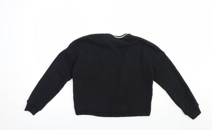 Marks & Spencer Girls Black  Cotton Pullover Sweatshirt Size 12-13 Years  Pullover - Future