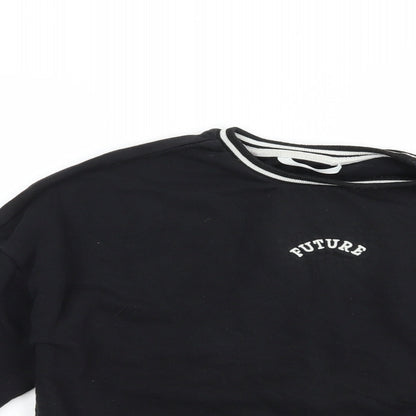 Marks & Spencer Girls Black  Cotton Pullover Sweatshirt Size 12-13 Years  Pullover - Future