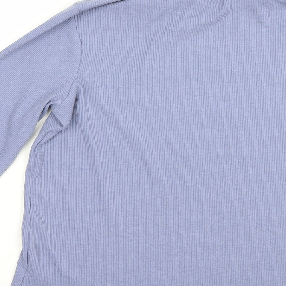 George Womens Blue Roll Neck  Cotton Pullover Jumper Size 14