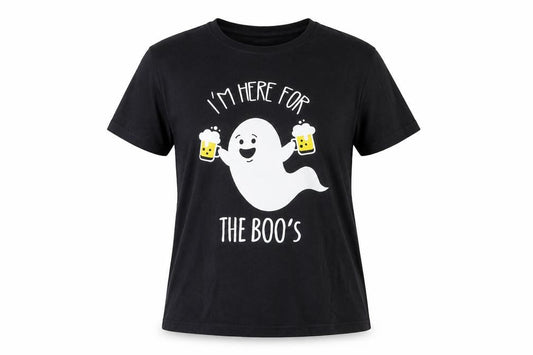 Hallow Scream Womens Black  Cotton Basic T-Shirt Size L Crew Neck - Ghost