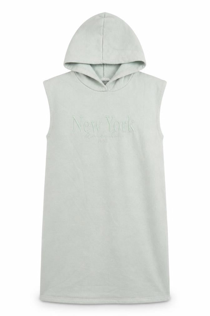 Matalan Girls Green  Polyester Tunic Hoodie Size 11 Years  Pullover - New York