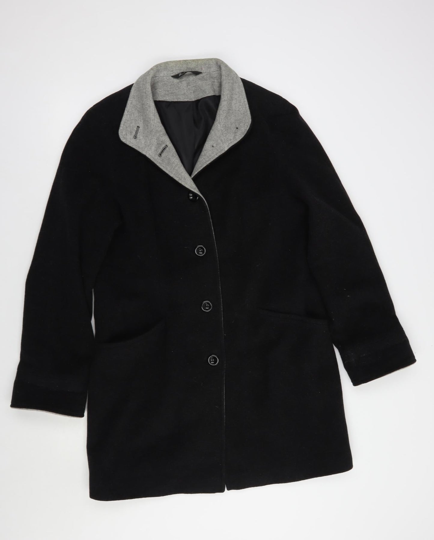 BHS Womens Grey   Pea Coat Coat Size 12  Button