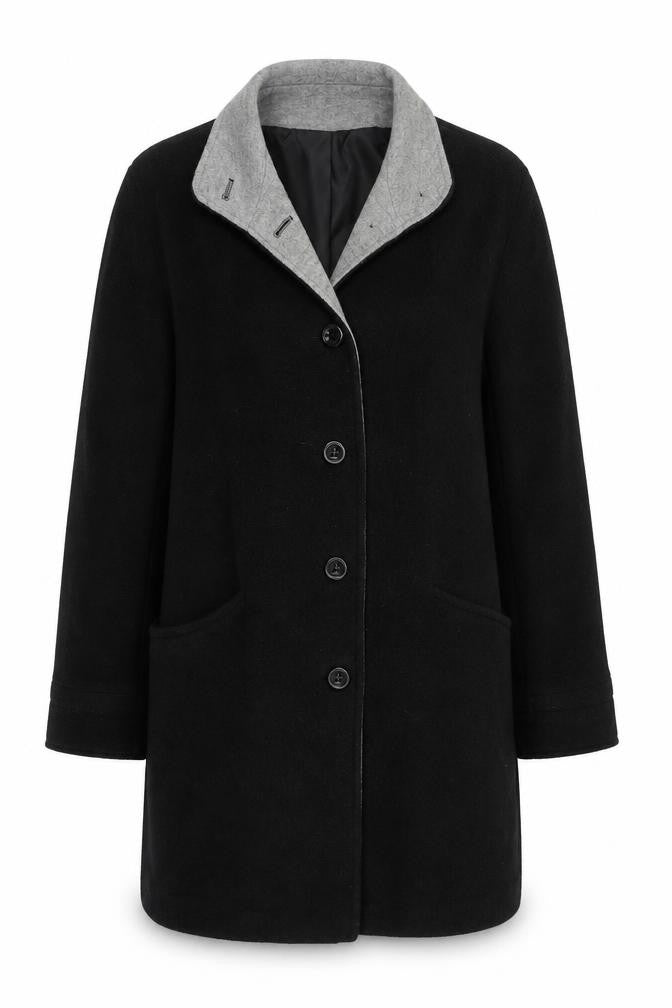 BHS Womens Grey   Pea Coat Coat Size 12  Button