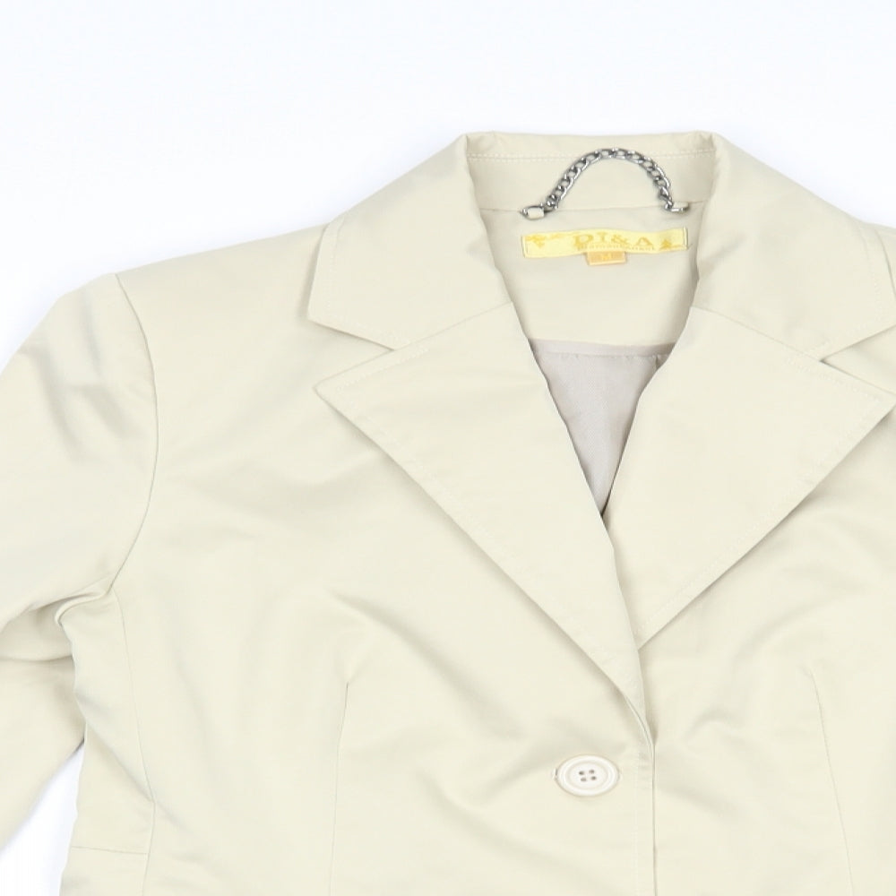Di & A Womens Beige   Jacket Blazer Size M  Button