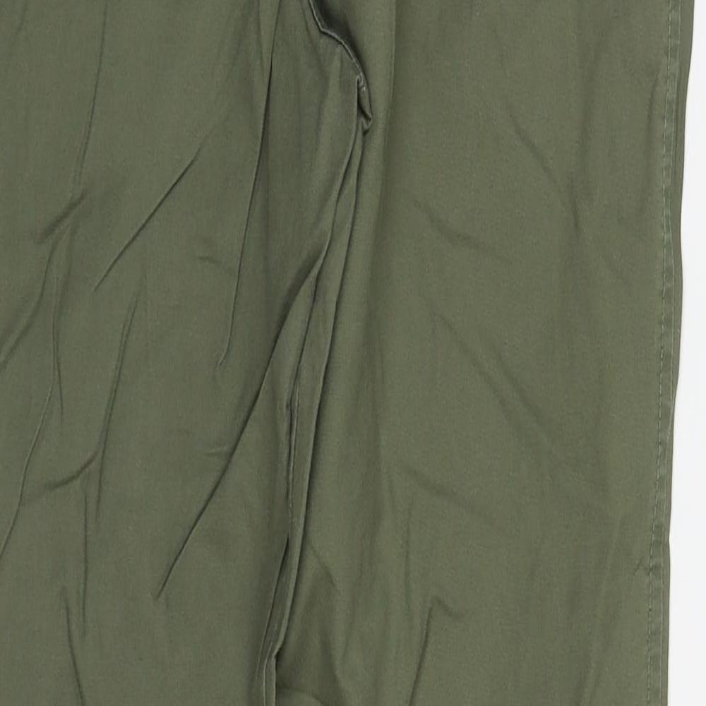 H&M Womens Green  Cotton Trousers  Size 8 L27 in Regular Zip