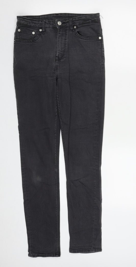 Weekday Womens Black  Cotton Straight Jeans Size 28 in L29 in Regular Zip