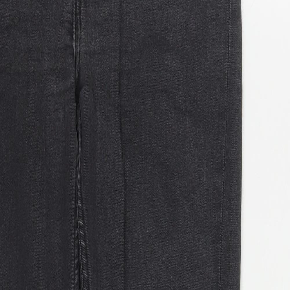 Weekday Womens Black  Cotton Straight Jeans Size 28 in L29 in Regular Zip