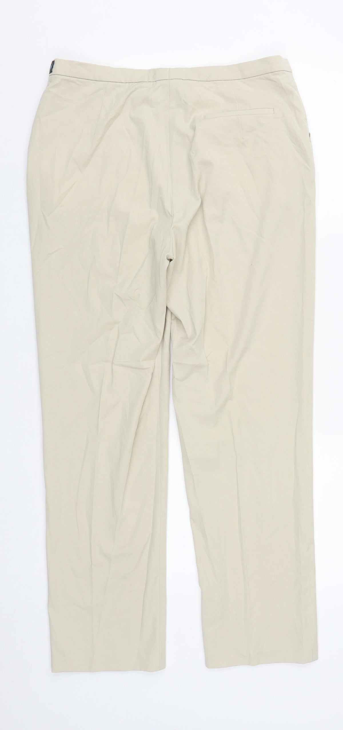 Wichele Womens Beige  Polyester Trousers  Size 12 L27 in Regular Zip