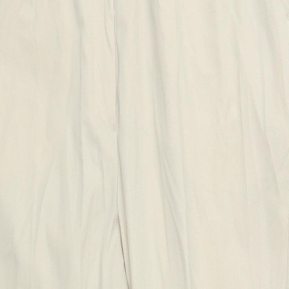 Wichele Womens Beige  Polyester Trousers  Size 12 L27 in Regular Zip