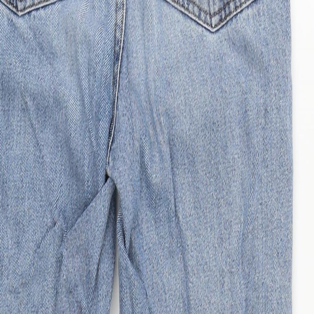 Denim & Co. Womens Blue  Cotton Straight Jeans Size 4 L27 in Regular Zip