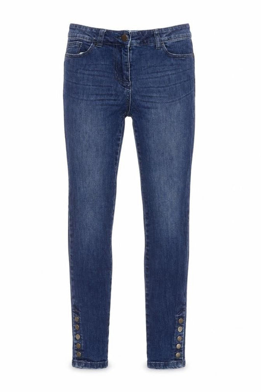 Next Womens Blue  Cotton Skinny Jeans Size 10 L29 in Regular Zip