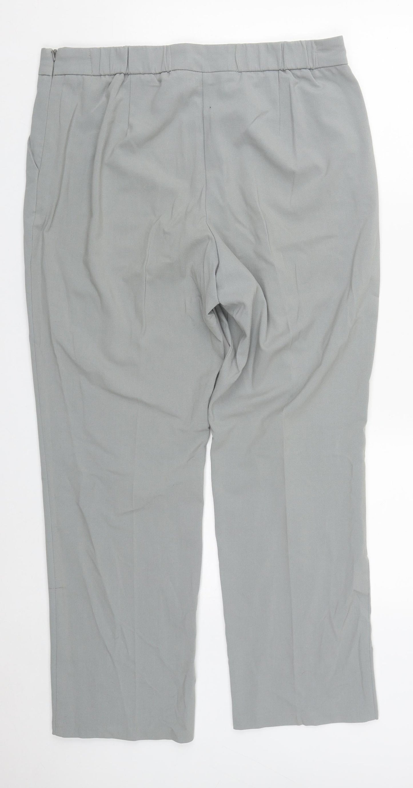 Marks and Spencer Womens Grey  Polyester Trousers  Size 14 L27 in Regular Zip