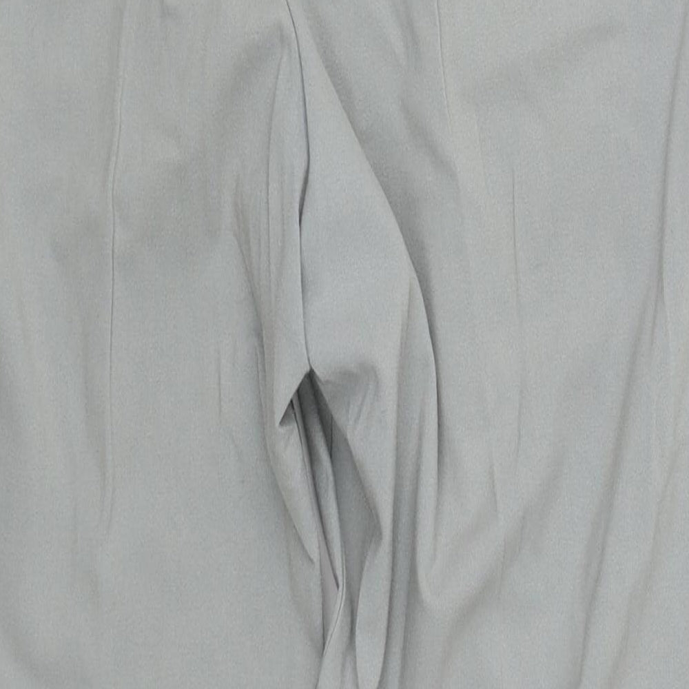 Marks and Spencer Womens Grey  Polyester Trousers  Size 14 L27 in Regular Zip