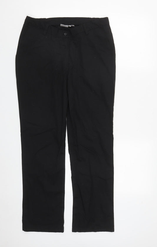 Behrens Womens Black  Polyester Trousers  Size 12 L29 in Regular Zip
