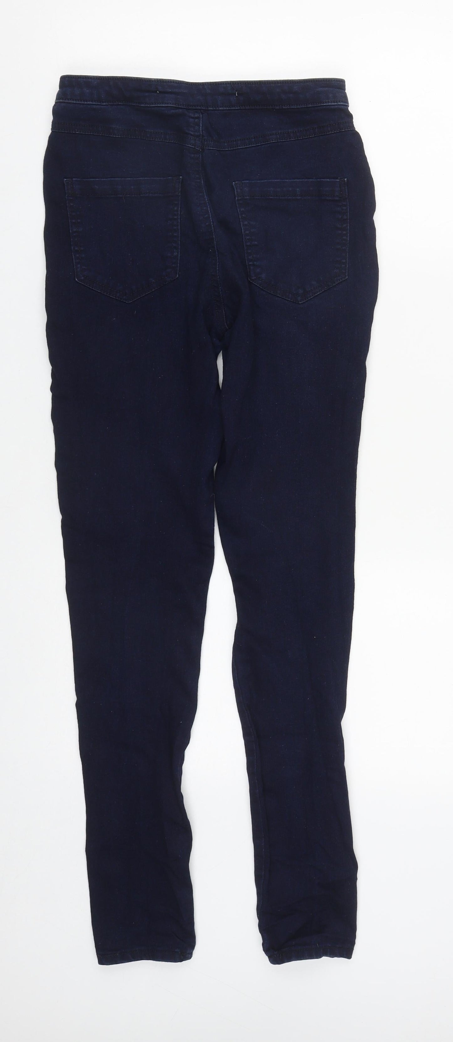 Denim & Co. Womens Blue  Cotton Straight Jeans Size 10 L29 in Regular Zip