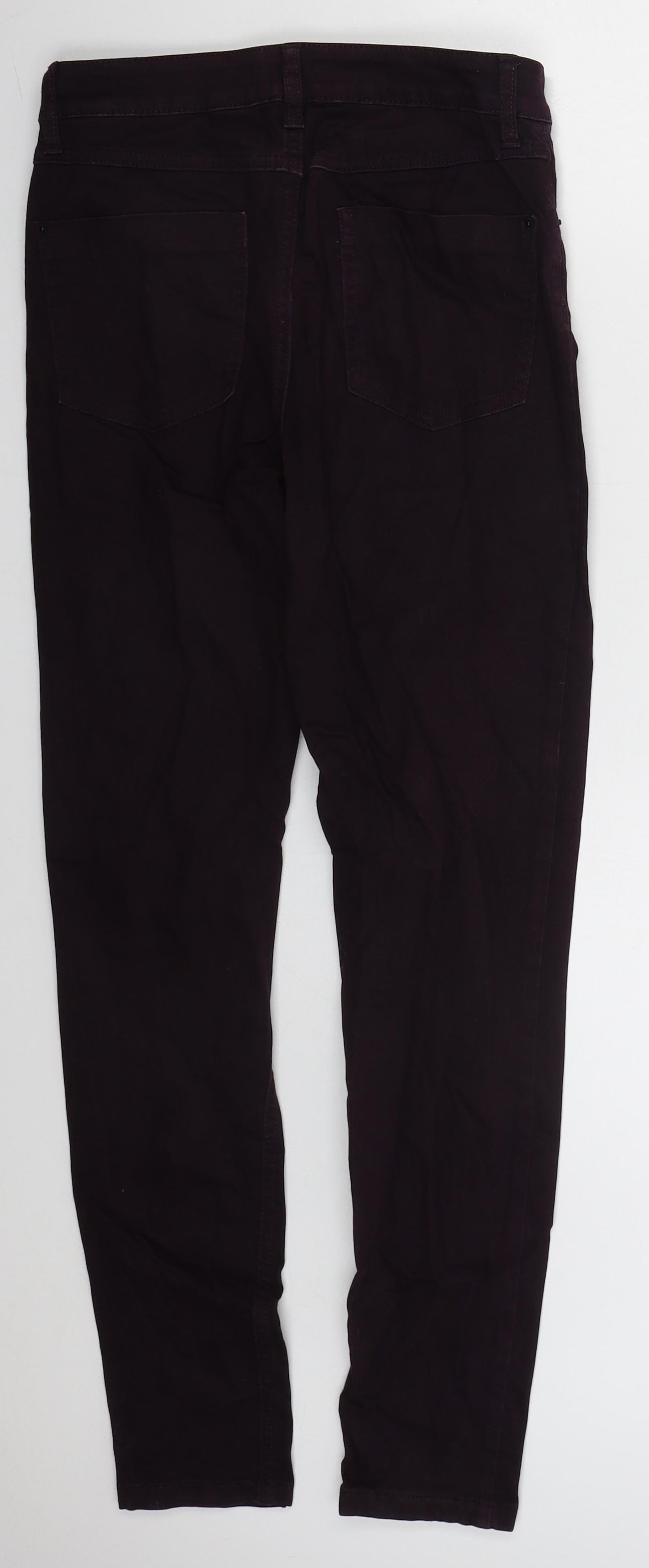 Preworn Womens Purple  Cotton Skinny Jeans Size 26 in L26 in Regular Button