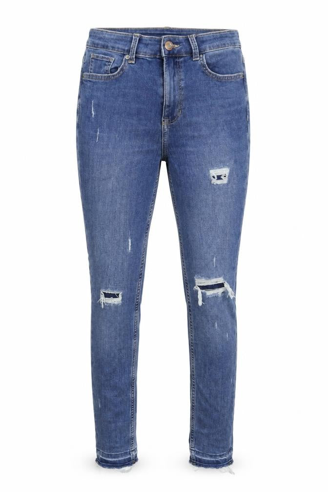 Marks & Spencer Womens Blue  Cotton Skinny Jeans Size 26 in L27 in Regular Button