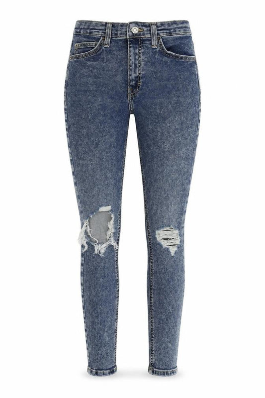 Topshop Womens Blue  Cotton Skinny Jeans Size 26 in L26 in Regular Button