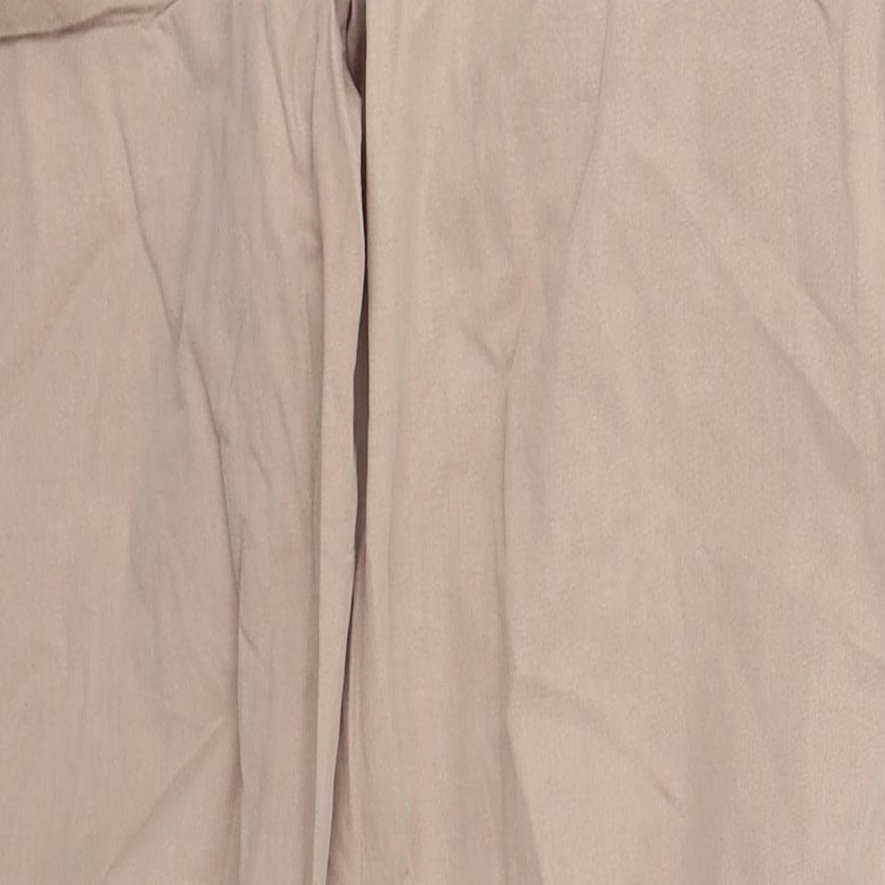 Marks and Spencer Womens Pink  Cotton Trousers  Size 32 in L28 in Regular Button