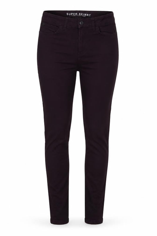 Marks & Spencer Womens Purple  Cotton Skinny Jeans Size 8 L29 in Regular Button
