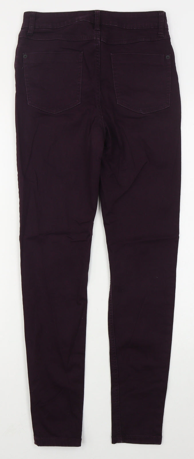 Marks and Spencer Womens Purple  Cotton Skinny Jeans Size 8 L29 in Regular Button