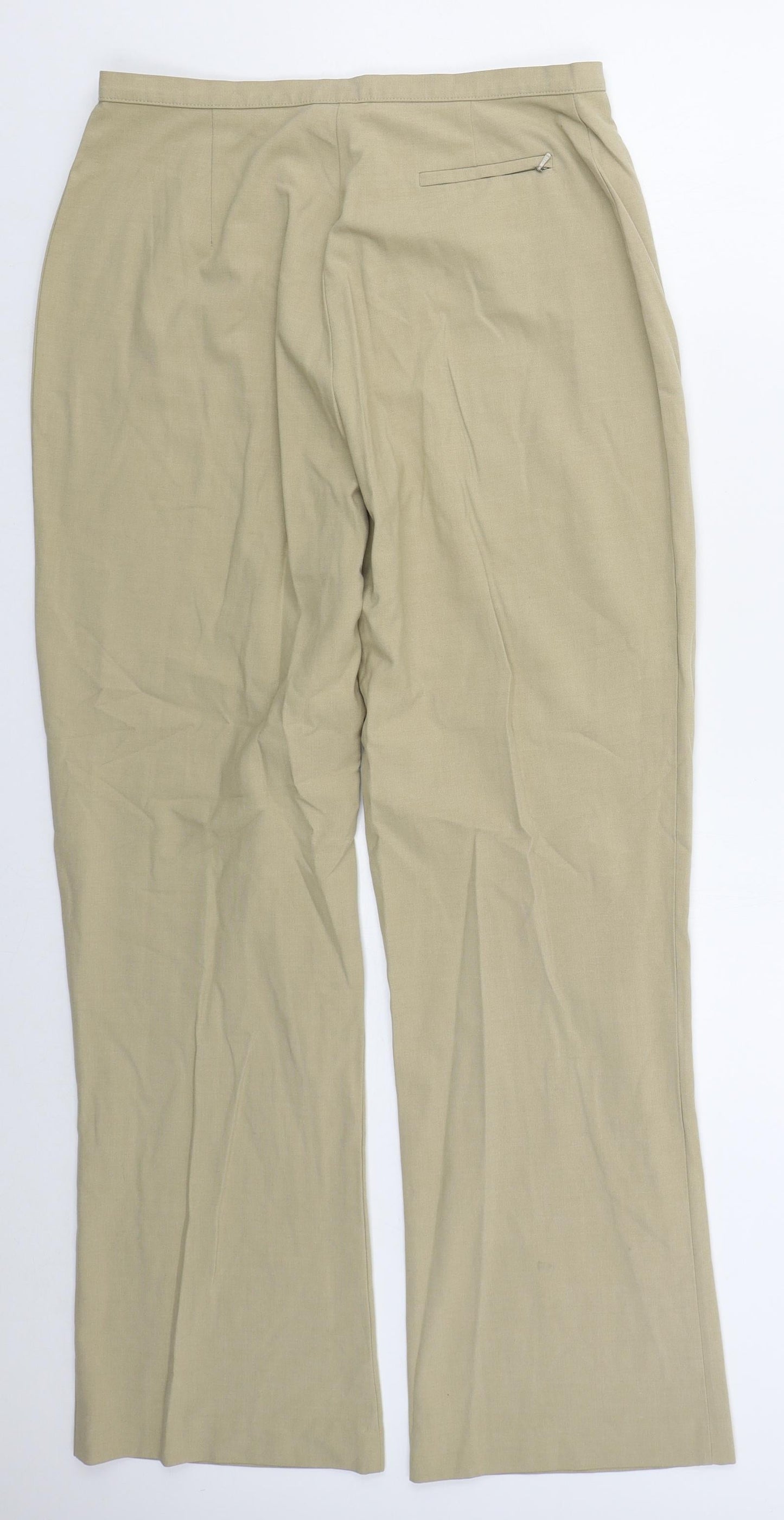 NEXT Womens Beige  Polyester Trousers  Size 14 L30 in Regular Button