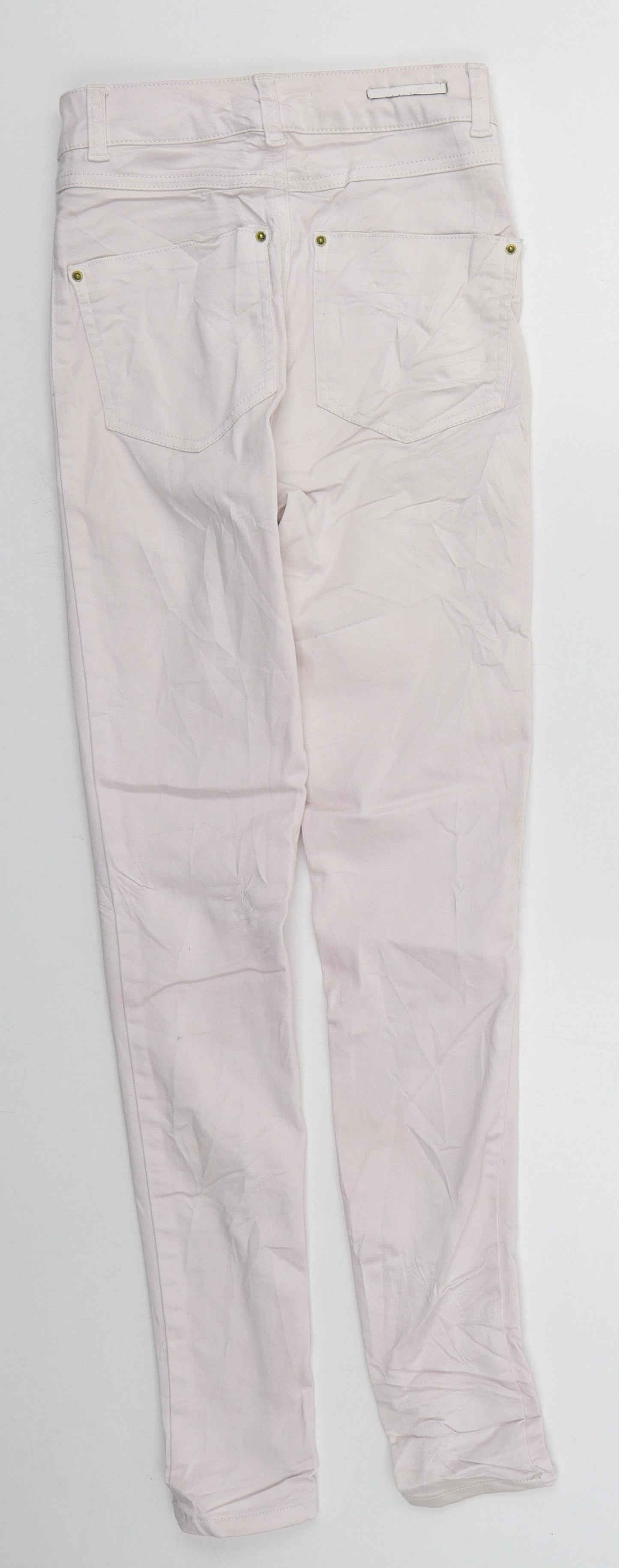 Mohito Womens Pink  Cotton Skinny Jeans Size 24 in L28 in Regular Button